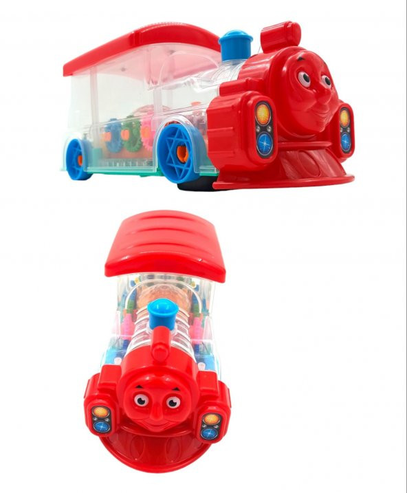 Thomas Tren Transparan Şeffaf Çarpıp Dönen Sesli Işıklı 3D Thomas Tren Oyuncak 24cm. - 3