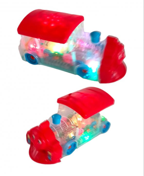 Thomas Tren Transparan Şeffaf Çarpıp Dönen Sesli Işıklı 3D Thomas Tren Oyuncak 24cm. - 4