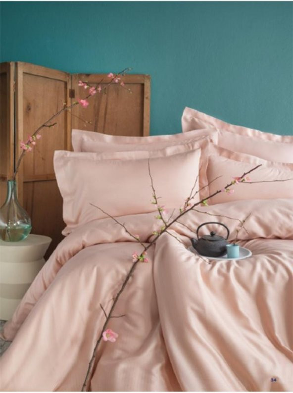 Apricitas Home Ellie Blush Çift Kişilik 100 Bambu Pamuk Saten Nevresim Takımı AP53T20211150