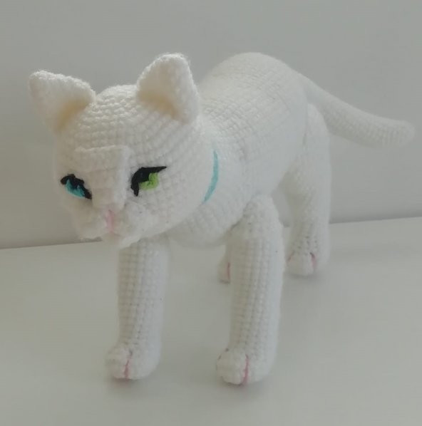 Pamuk Kedi Amigurumi Organik Oyuncak