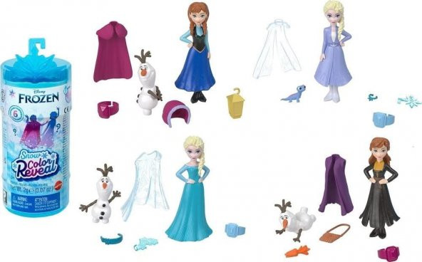 Disney Frozen Karlar Ülkesi Color Reveal Renk Değiştiren Prenses Bebekler HMB83 HPR35, Renk Değiştiren Frozen Prensesler
