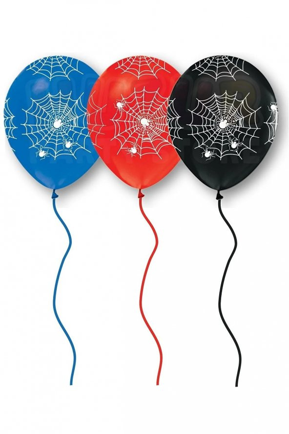 Spiderman Ağı Baskılı Balon 10 Adet 30 Cm Örümcek Adam Detaylı Temalı Konsept Doğum Günü Parti Balon
