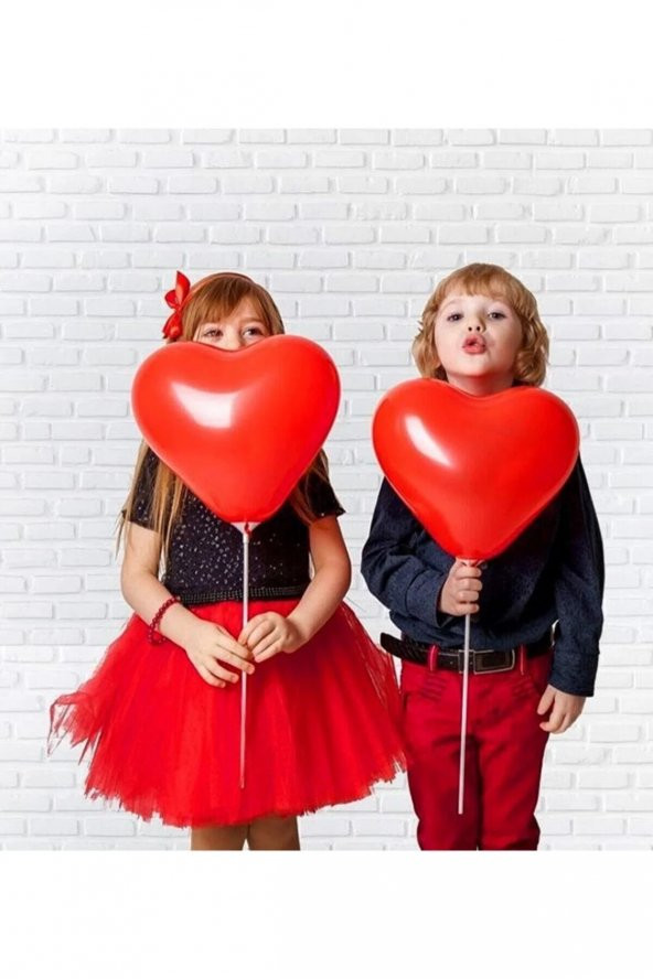 Kırmızı Kalpli Balon 10 Adet 12 Inç 30 Cm Parti Konsept Düğün Nişan Nikah Sevgili Doğum Günü Balonu