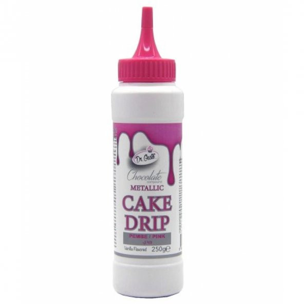 Pembe Cake Drip Metalik Çikolata 250 Gr