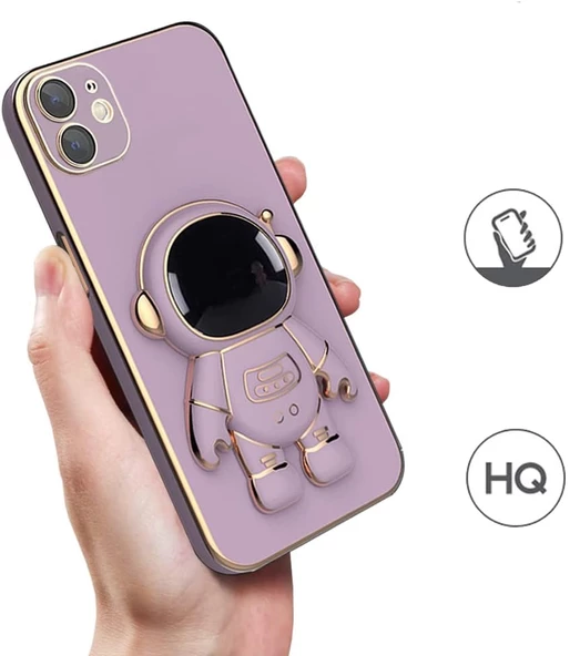 iPhone 11 Kılıf Astronot Seri Stant Silikon Kapak - 6