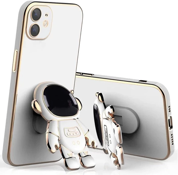 iPhone 11 Kılıf Astronot Seri Stant Silikon Kapak - 11