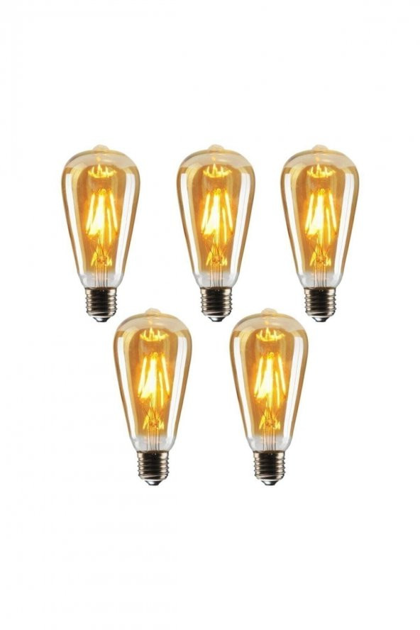 Erd-31 Rustik Ampul 4 Watt St64 Led Ampul St64 5 Adet - 1