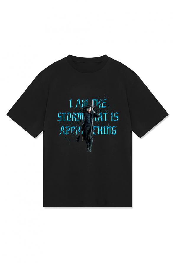 Devil May Cry I Am The Storm That Is Approaching Vergil Status Unisex Oversize T-Shirt