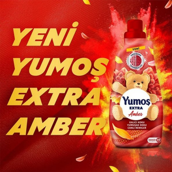 Yumoş Extra Konsantre Çamaşır Yumuşatıcısı Renkliler Için Amber 60 Yıkama 1440 ml X3 Adet - 3