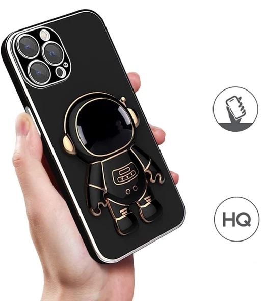 iPhone 15 Pro Kılıf Astronot Seri Stant Silikon Kapak - 3