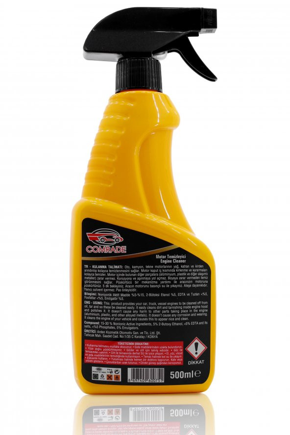 Motor Temizleme Spreyi Pas Önleyicili Yağ Katran Kir Temizleyici Sprey 500 ml - 3