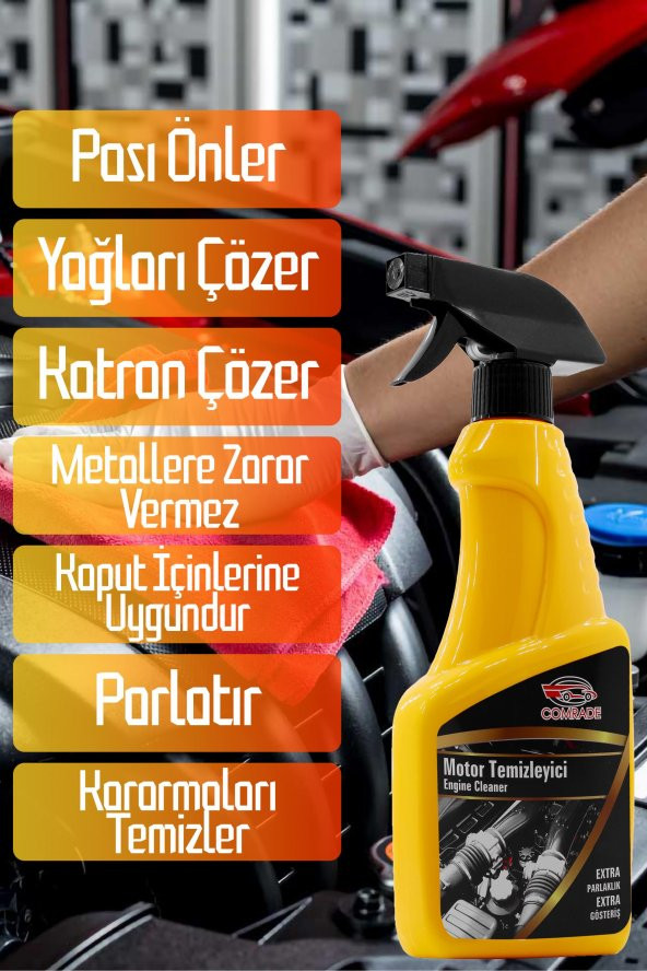 Motor Temizleme Spreyi Pas Önleyicili Yağ Katran Kir Temizleyici Sprey 500 ml - 4