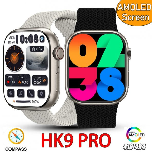 HK9 Pro Chat GPT Çift Kordonlu 45MM Akıllı Saat ( Gümüş )