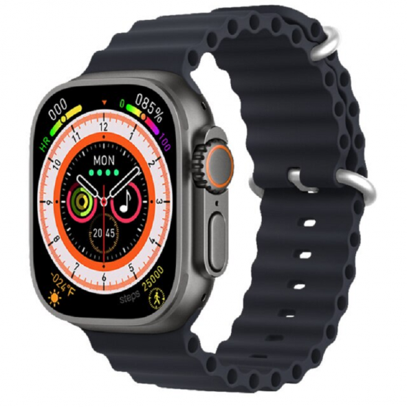 GS8 Ultra Plus Watch 8 Çift Kordon 2022 Akıllı Saat 3 Tuş Aktif 2.0 Inç Full Ekran Wireless Şarj ( Siyah )