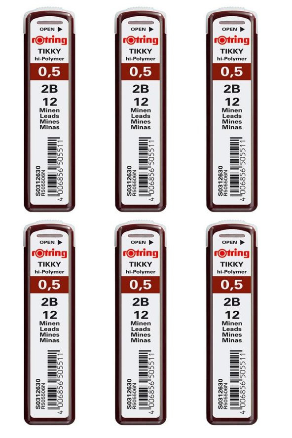 0.5 Mm Uç Min Siyah 6 Adet Rotring Siyah Kalem Uçu 0.5 Mm 6 Adet