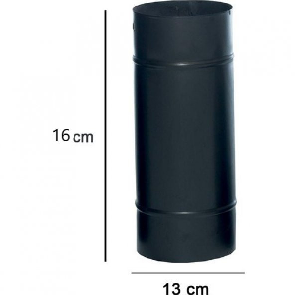 16 Cm Siyah Mat Emaye Soba Baca Borusu (şömine Için Uygun)