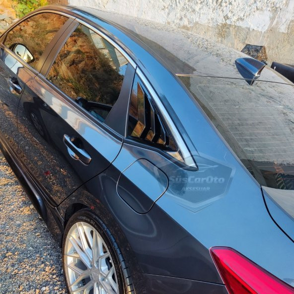 Honda Civic Fe1 2022 Sonrası Uyumlu Kelebek Cam Izgarası Kelebek Cam Vizörü Havalandırma Sağ Sol Takım Parlak Siyah - 3