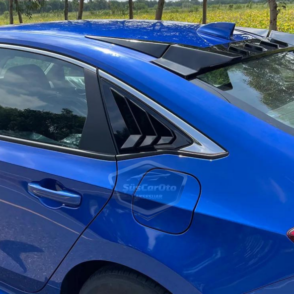 Honda Civic Fe1 2022 Sonrası Uyumlu Kelebek Cam Izgarası Kelebek Cam Vizörü Havalandırma Sağ Sol Takım Parlak Siyah - 5