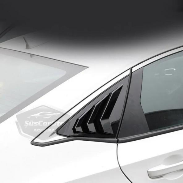 Honda Civic Fe1 2022 Sonrası Uyumlu Kelebek Cam Izgarası Kelebek Cam Vizörü Havalandırma Sağ Sol Takım Parlak Siyah - 6