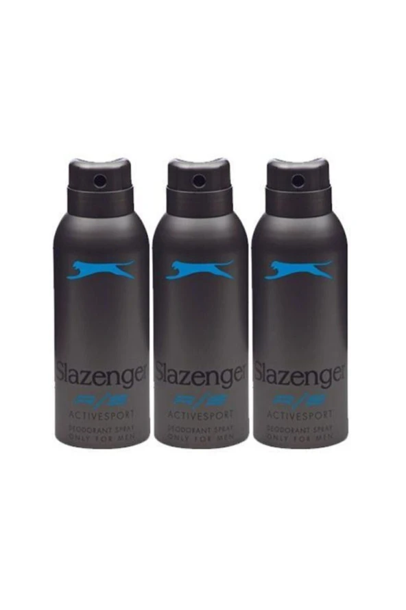 SLAZENGER Active Sport Erkek Deodorant Spray Mavi 150 ml 3 Adet