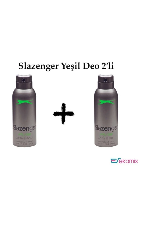 SLAZENGER Deodorant Erkek 150 ml Activesport Yeşil X 2 Adet