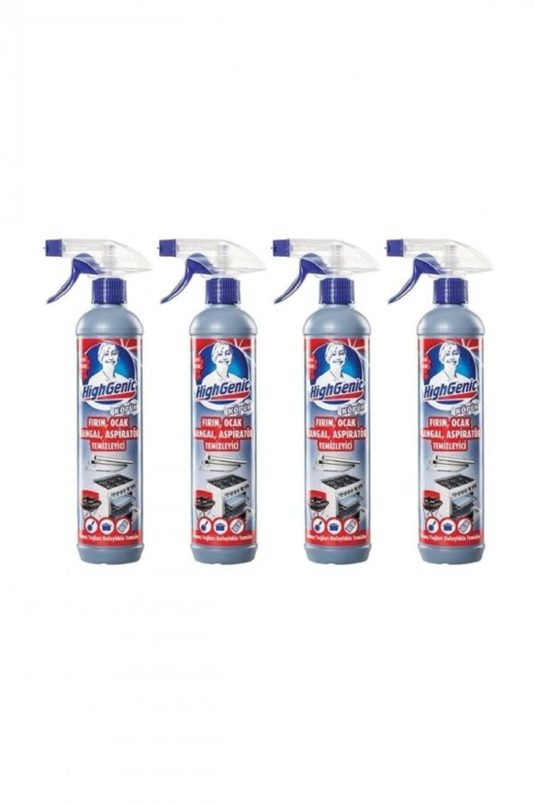 HİGHGENİC Fırın Ocak Mangal Aspiratör Temizleyici 500 ml 4 Lü Set