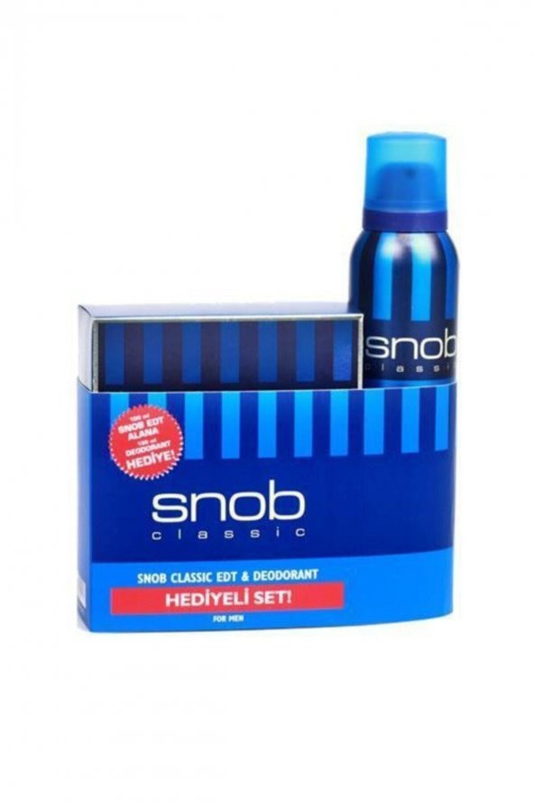 SNOB Classic Erkek Parfüm Seti Edt 100 ml Deodorant 150 ml