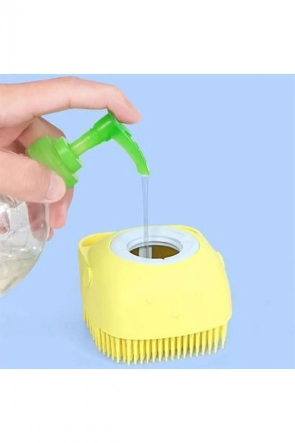 Fontenay Yumuşak Silikon Malzemeli Esnek Jel Hazneli Masaj Fonk. Etkili Banyo Duş Kese Lifi Sarı - 2