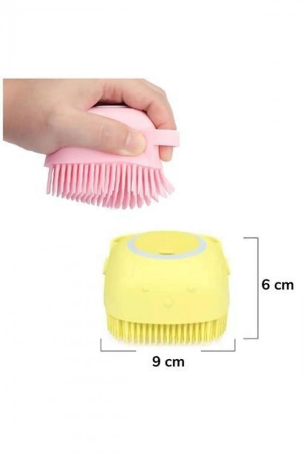 Fontenay Yumuşak Silikon Malzemeli Esnek Jel Hazneli Masaj Fonk. Etkili Banyo Duş Kese Lifi Sarı - 3
