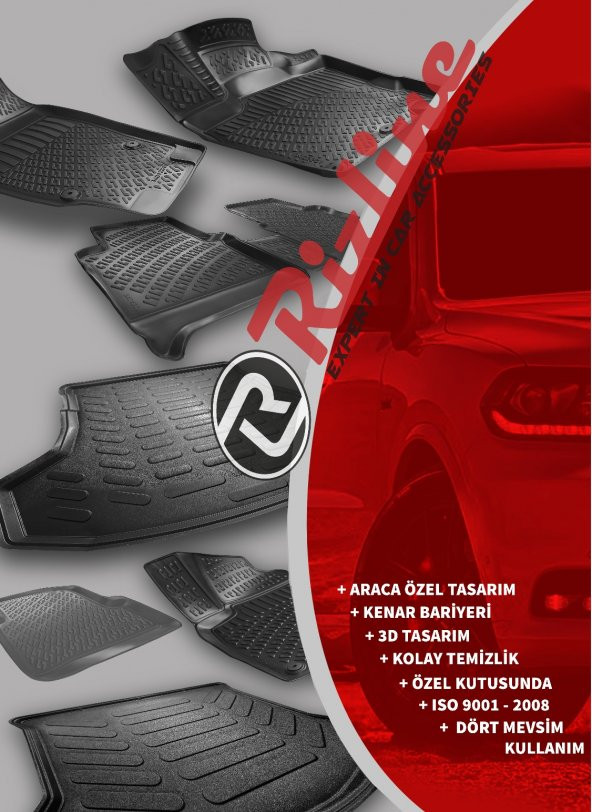 Rizline Fiat Egea Cross 2020 Sonrası Tamir Kitli 3D Bagaj Havuzu - 2