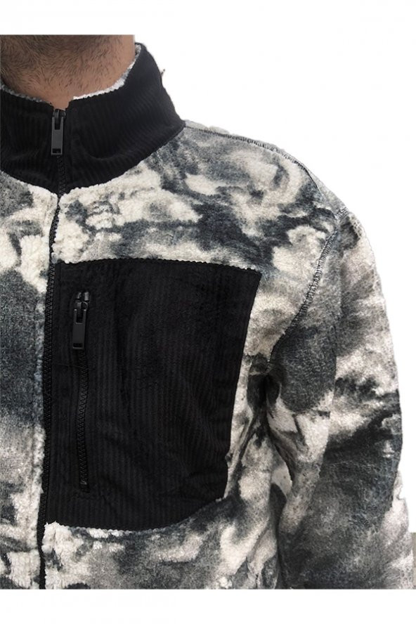 KOTON KAMUFLAJ DESENLİ POLAR MONT - 3