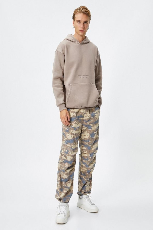 4WAM70168MK Koton Erkek Sweat BEJ - Resim 2