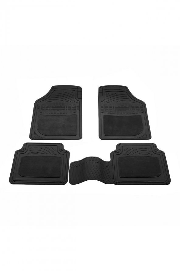 Mini Mini Uyumlu Lüks Paspas Siyah Yarım Halı Tam Kauçuk Universal