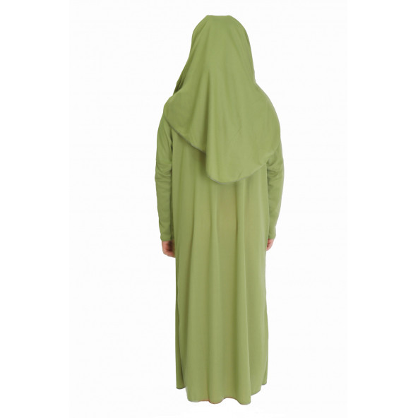 FISTIK YEŞİLİ FERMUARSIZ NAMAZ ELBİSESİ - 4