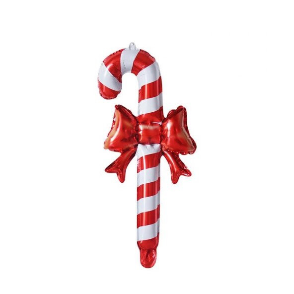 Kurdeleli Baston Şeker Folyo Balon 57x29,5 cm - Resim 2