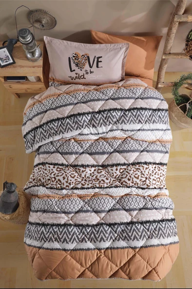 Clasy Ranforce Uyku Seti Tek Kişilik Afro V1 Somon