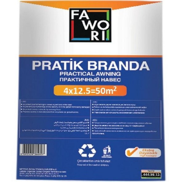 Fawori Pratik Branda Ekstra Dayanıklı 4x12.5 50 m2