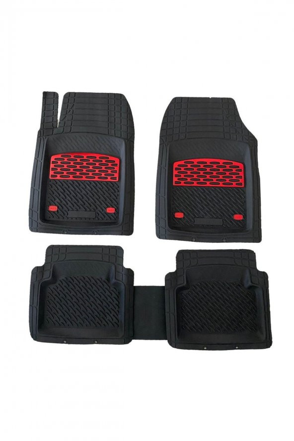 Massey- Ferguson 277 G Uyumlu 3D Havuzlu Paspas Takımı  Safir Siyah Krom Kırmızı