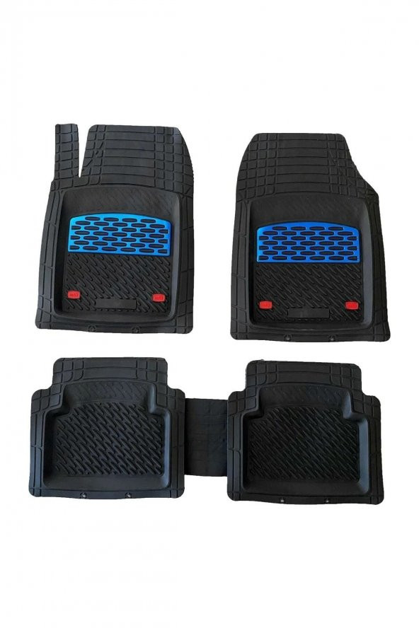 Mini Mini Uyumlu 3D Havuzlu Paspas Takımı  Safir Siyah Krom Mavi
