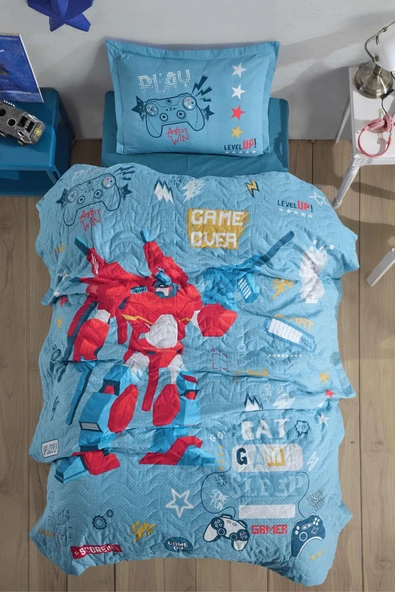 Clasy Ranforce Dört Mevsim Tek Kişilik Game Over V1 Mavi - 1