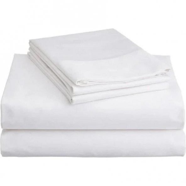 Tek Kişilik Yastıklı Pikeli Yatak Nevresim Takımı Çeyiz Seti 100 Pamuk Beyaz Otel Tipi 63 Tel - 6