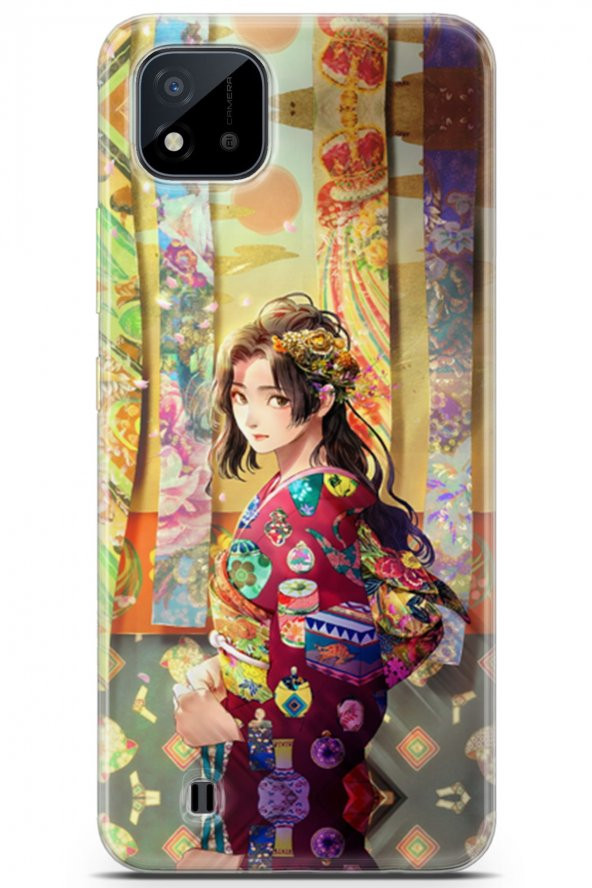 Realme C11 2021 Kılıf Seri Anime 15 Çin Anime Kalın Silikon Parliement Mavi