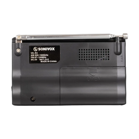 Sonivox Vs-r3 Siyah Renk Mini Cep Radyosu Deprem Çantasına Uygun Fm Radyo Mutfak Radyosu - 4