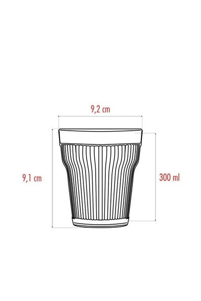Akrilik Füme 6lıi Kısa Bardak & Su Meşrubat Kahve Yanı Bardağı 300 ml ( Cam Değildir ) - 8