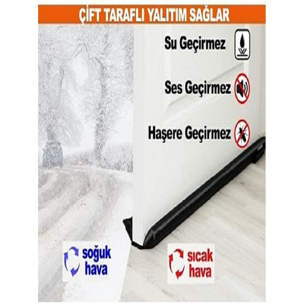 Isı Işık Önleyici Kapı Altı Rüzgar Önleyici Sünger Kapı Altlığı ısıyalıtımsüngeri 3 adet - 2