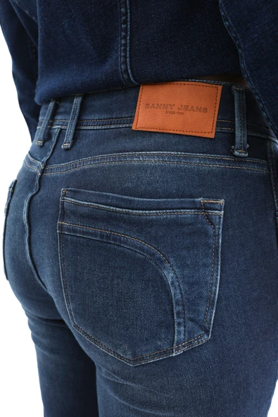 Kadın Likralı Straight Fit Jean Pantolon - Resim 7