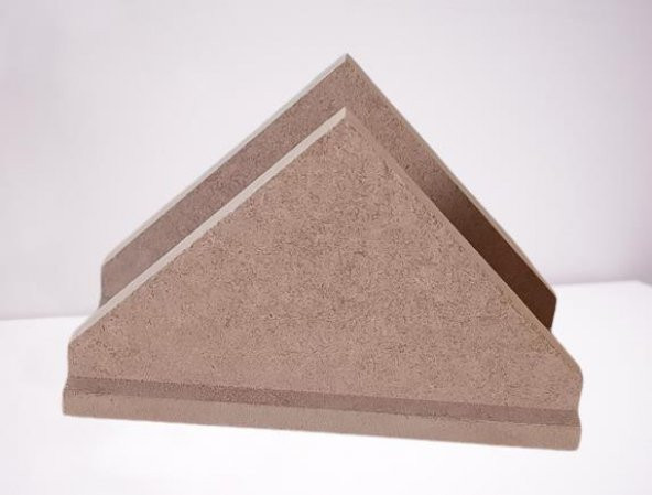Hobi Adn 90260 Dekoratif Peçetelik Üçgen Ahşap MDF HAM CNC Kesim MODEL El Yapım - 2