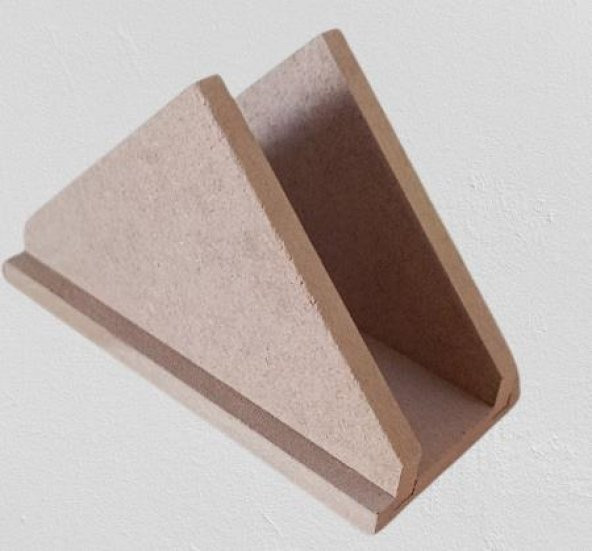 Hobi Adn 90260 Dekoratif Peçetelik Üçgen Ahşap MDF HAM CNC Kesim MODEL El Yapım - 7