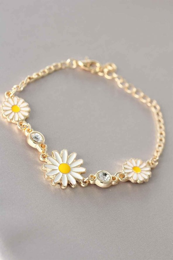 Papatyalı Kolye ve Bileklik Seti BKO4-50 - 3