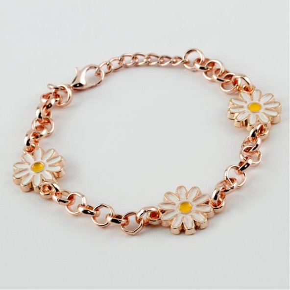 Papatyalı Kolye ve Bileklik Seti BKO4-50 - 5